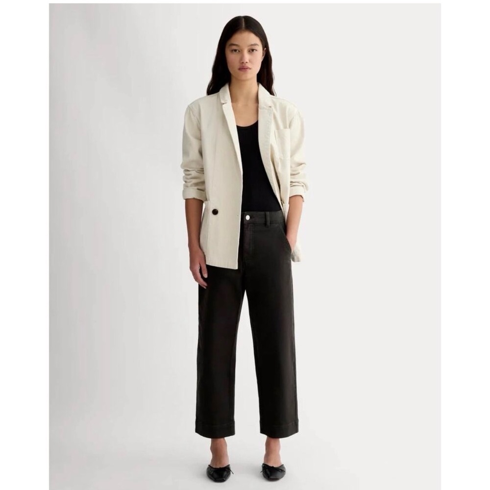 Everlane women’s‎ Black utility straight leg Cotton mid and rise jeans 2